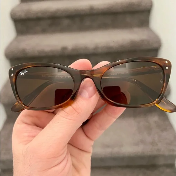 NEW Ray-Ban RB2299 Lady Burbank Women's Cat Eye Sunglasses 52mm Brown/Brown Lens - Picture 2 of 5